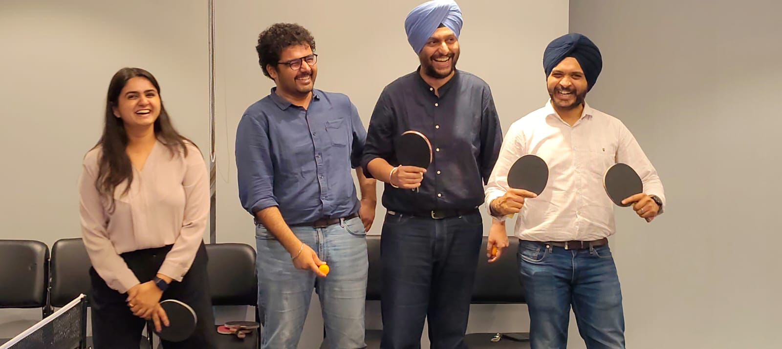 DSC Season 1 table tennis champions holding their paddles